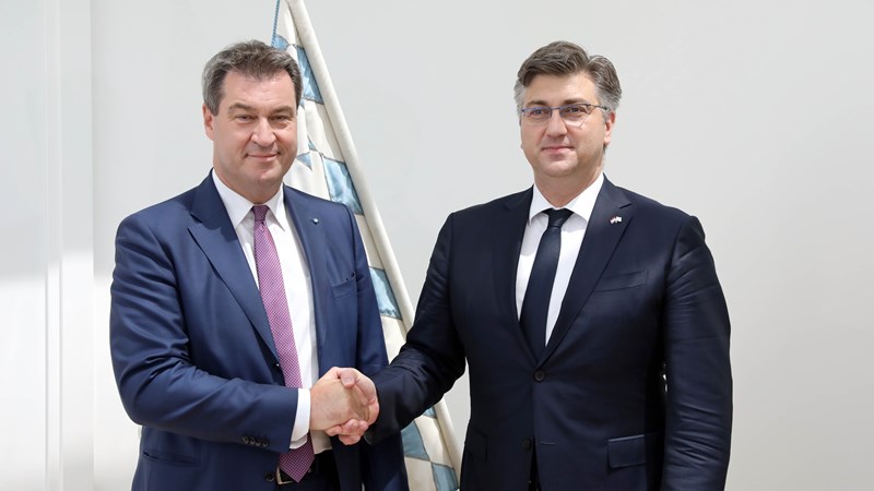 Predsjednik Vlade Andrej Plenković s predsjednikom Vlade Bavarske Markusom Söderom